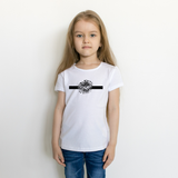 Girl's Black & White Band Short Sleeve T-Shirt - KIDROVIA SHOP